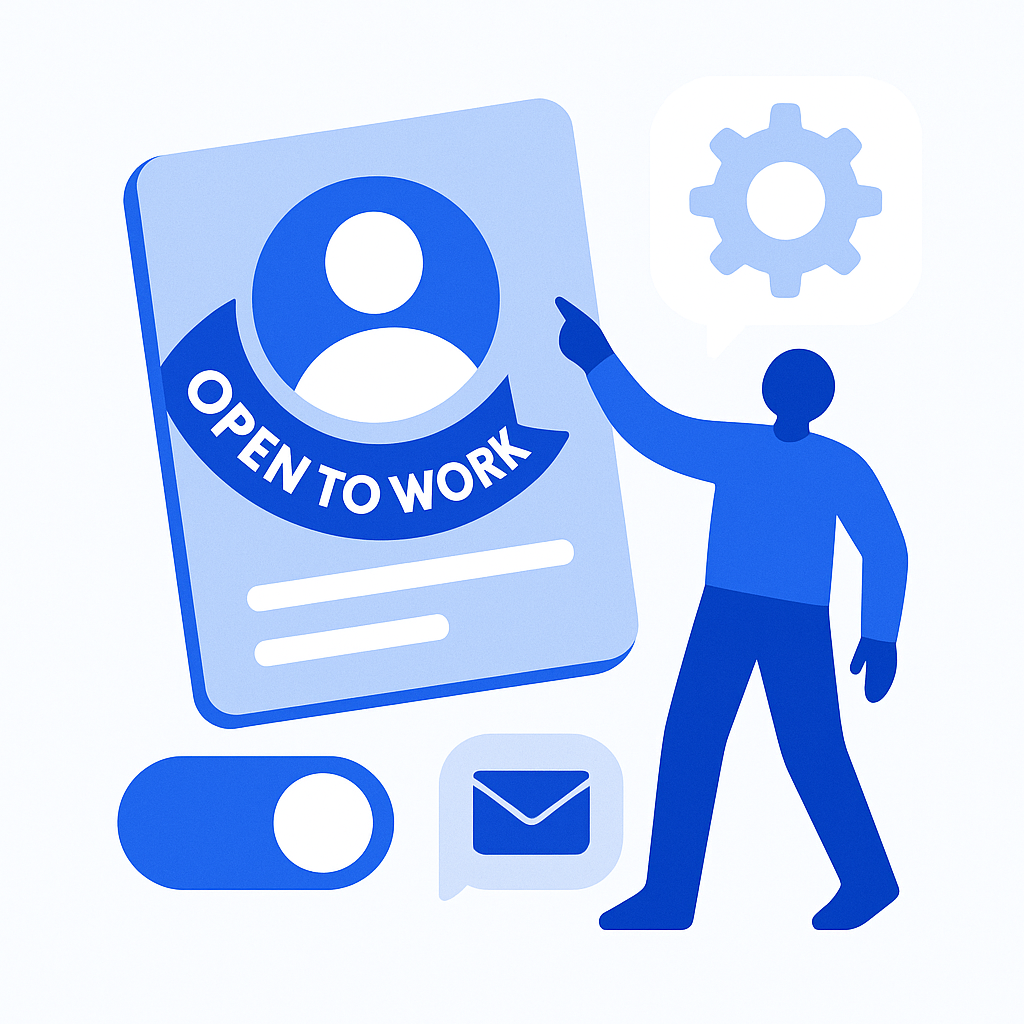 Open to Work, configurações de contato e disponibilidade
